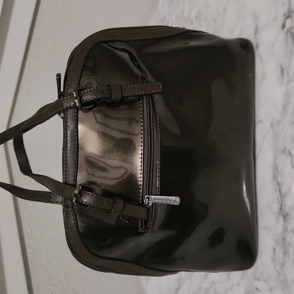 Pretty brown vinyl purse in very good condition by David Jones. - Picture 2 of 9